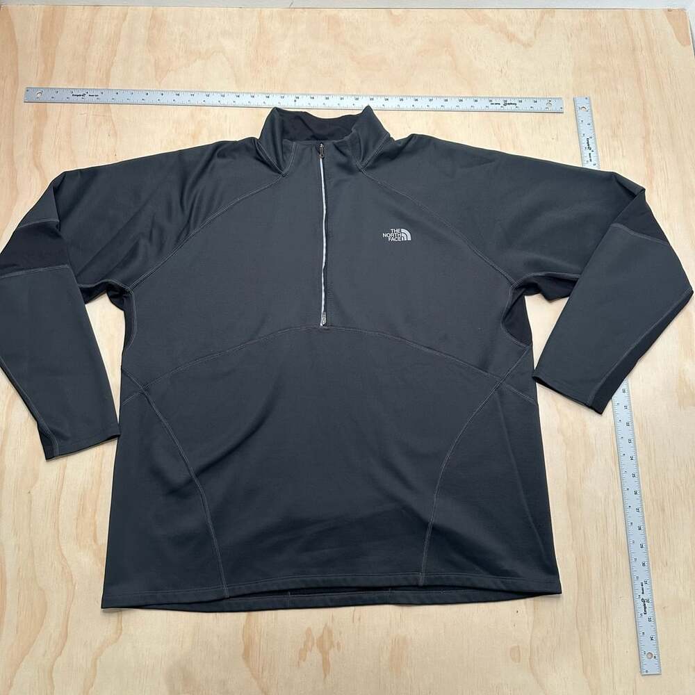 The North Face 1/2 Zip Pullover Size XXL Black Thermal Sweatshirt